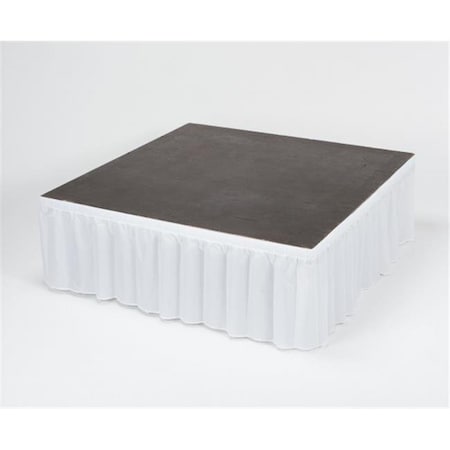 Kwik-Covers Kwik Covers KSS2412-W 100 Percent Polyester High Kwik-Stage Skirt - White KSS2412-W